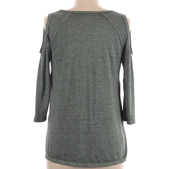 A.N.A Green 3/4 Cold Shoulder Sleeve Top-Size Medium - Picture 2 of 7